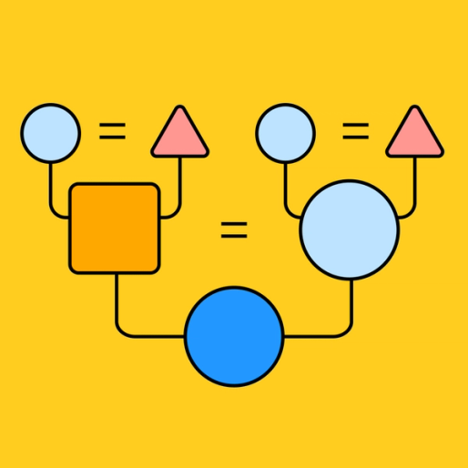 kinship diagram template example with shapes in different colors