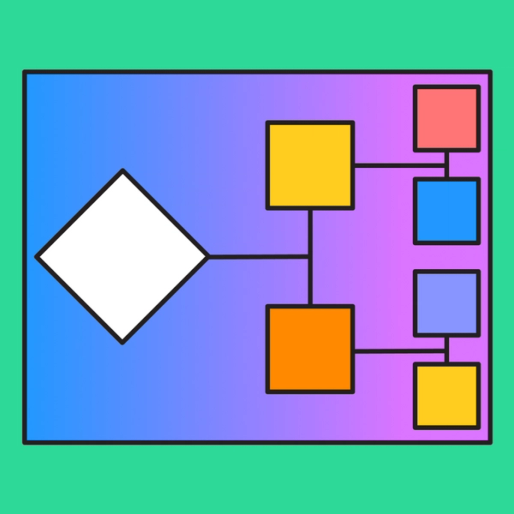 simple graphic with blocks as the placeholders for a family tree