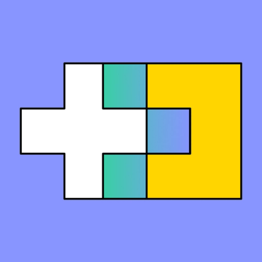 plus symbol overlapping on a square box