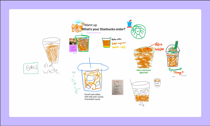 Screenshot of Stripe drawing their coffee orders in FigJam