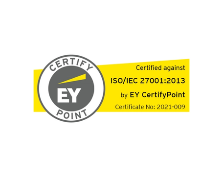 Certification ISO/IEC 27001:2013 par EY CertifyPoint                                       N° de certificat : 2021-009