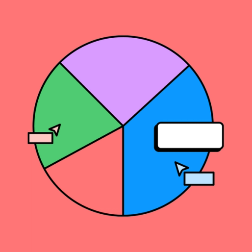 pie chart with two mouse cursors from FigJam's collaboration tools