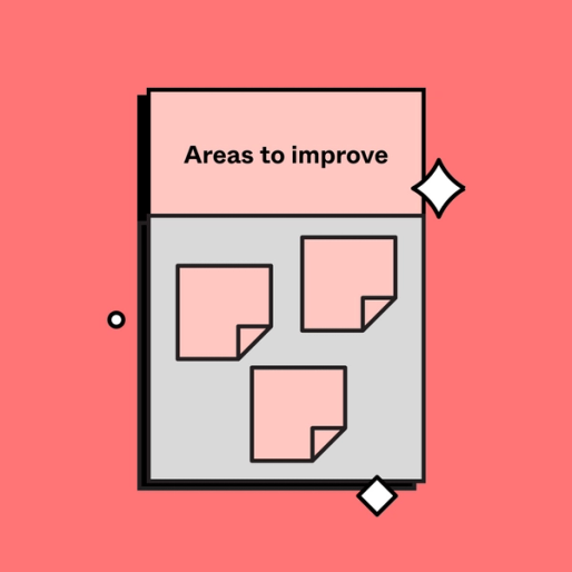 section of self assessment template with the label "areas to improve"