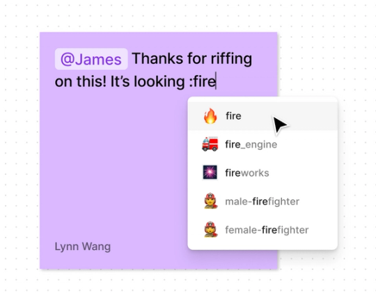 Markieren von Teammitgliedern und Hinzufügen von Emojis in Notizen