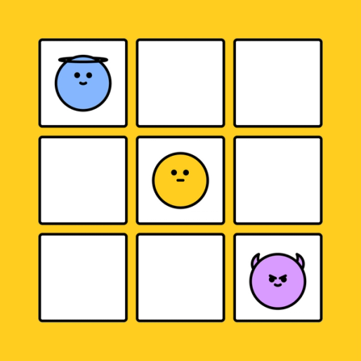 example of alignment chart with three emojis in a diagonal layout