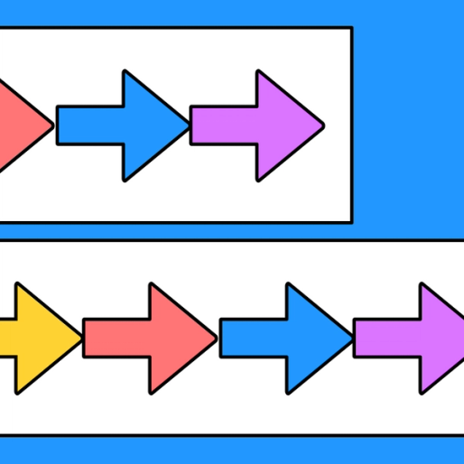 two rows of multiple right-pointing arrows 