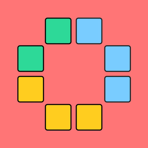 colorful squares in a circle shape
