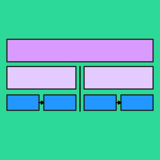 diagram with three rows of large rectangles