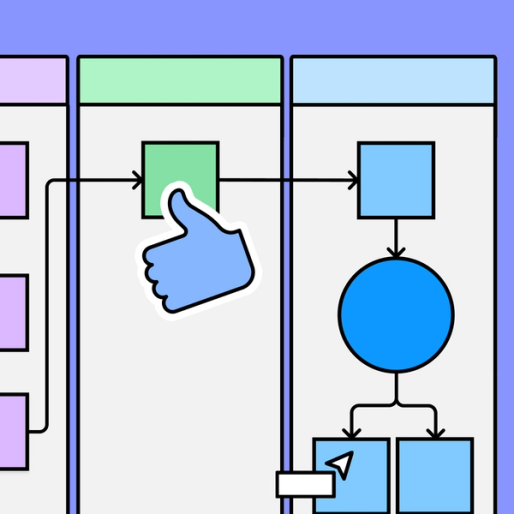 section of workflow diagram with thumbs up emoji 