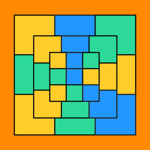 colorful squares stacked on each other getting progressively smaller in size