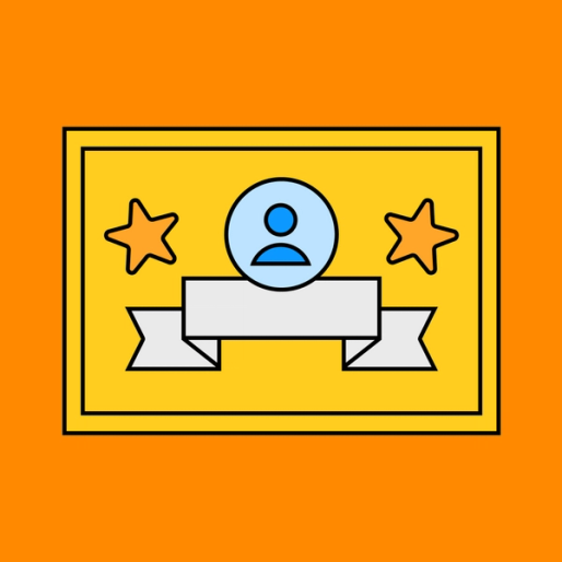 certificate example on an orange background