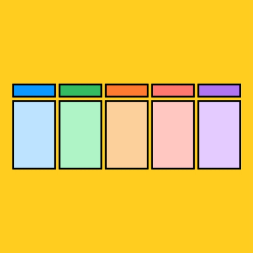 five rectangles each with a generic labels 