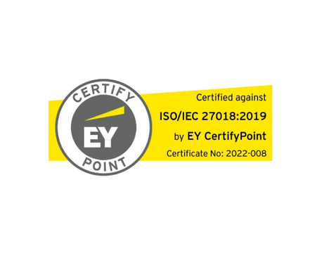 EY CertifyPointの登録番号:2022-008によりISO/IC 27018:2019に対して認定