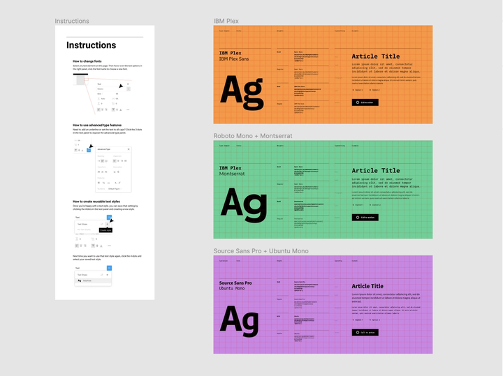 Serif font Figma font types