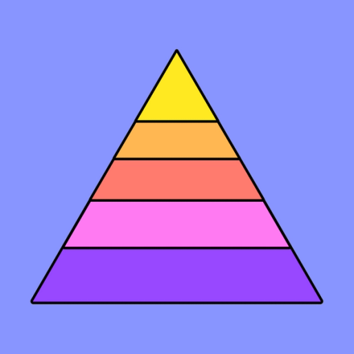 five layer pyramid with unique colors in each layer
