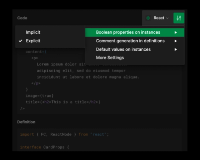 Component Inspector 插件中下拉菜单的屏幕截图。
