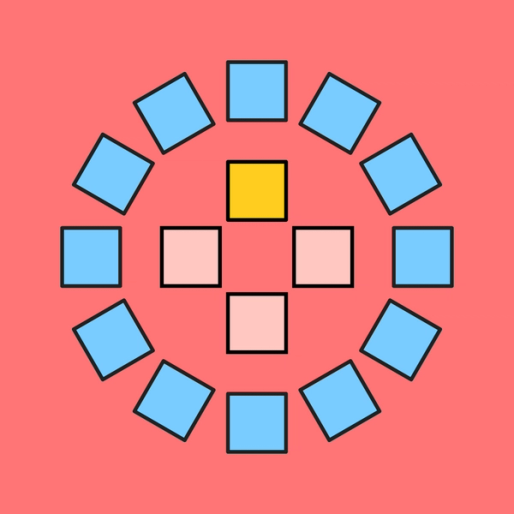 colorful squares in a circle shape