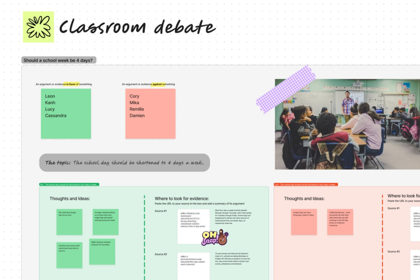 classroom debate template screenshot