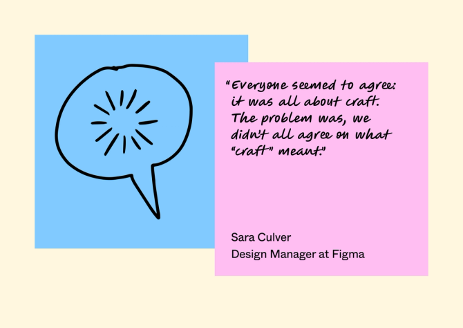 Pullquote from text:  Everyone seemed to agree: it was all about craft. The problem was, we didn’t all agree on what “craft”meant. —Sara Culver