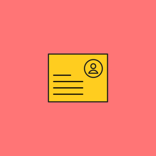 yellow user icon document over a red background