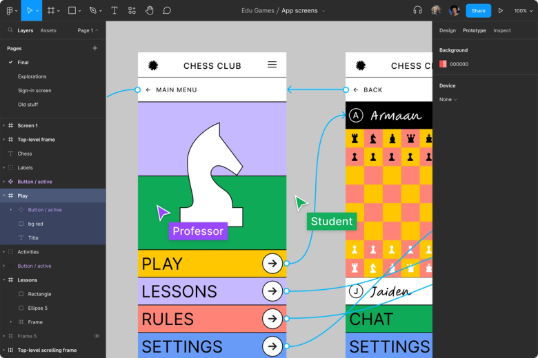 Designing a mobile app for Chess Club with Figma