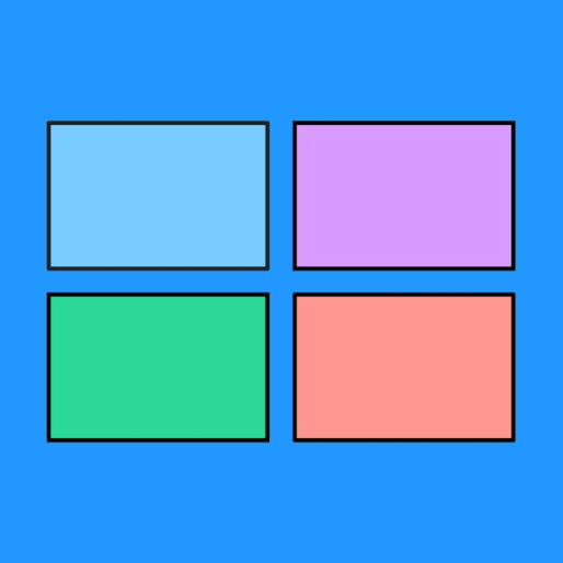 four colorful rectangles in a grid layout