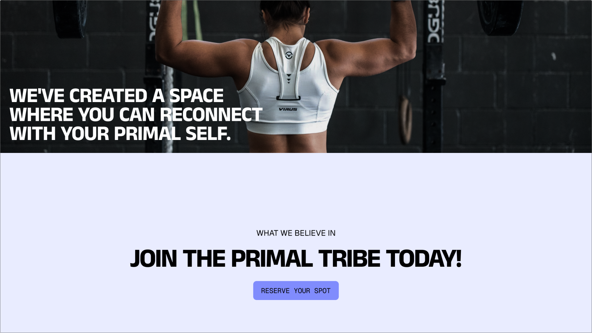 A screenshot of Figma’s performance-driven gym landing page template
