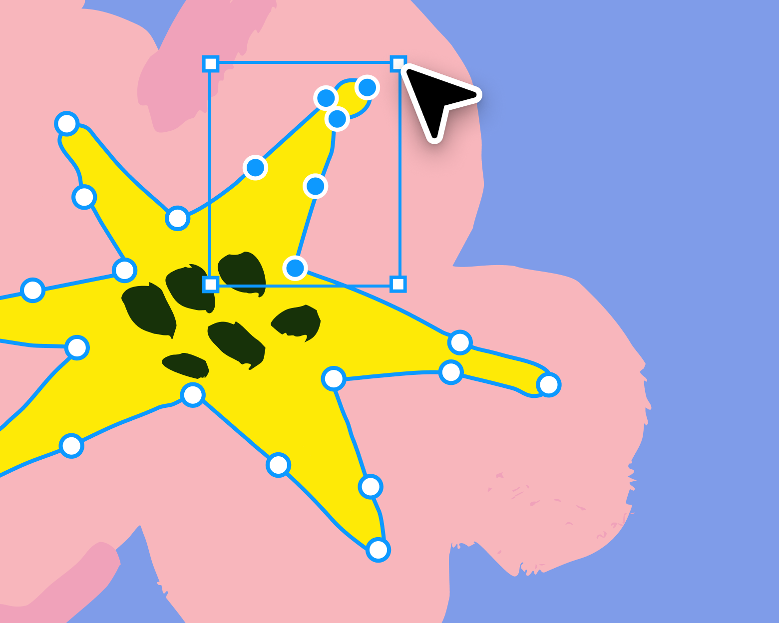 kupu-kupu yang dibuat dari gabungan lingkaran dan persegi
