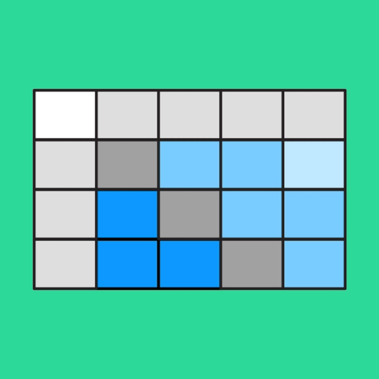 diagram with blue and gray squares in a grid