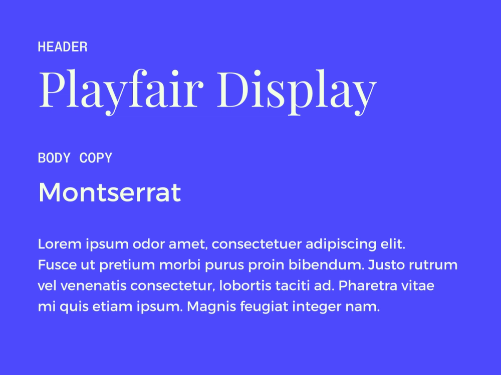 Playfair Display and Montserrat wedding font pairing