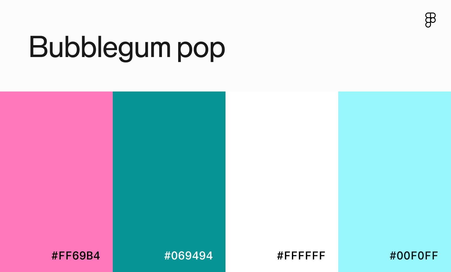 Bubblegum pop color palette