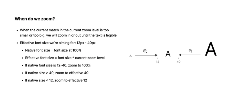 Guidelines about when we decide to zoom