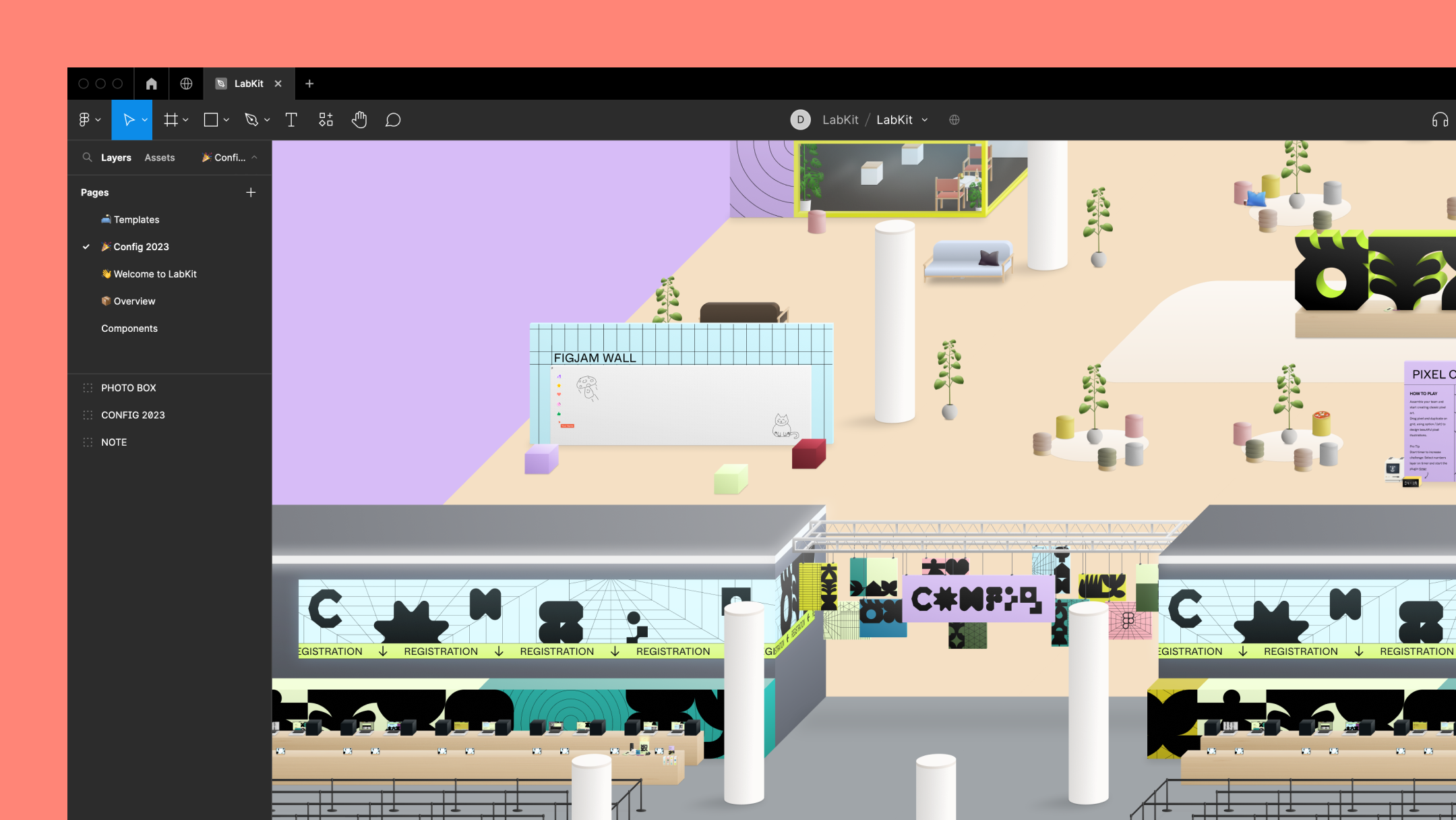 Screenshot of the Config conference main room recreated with LabKit