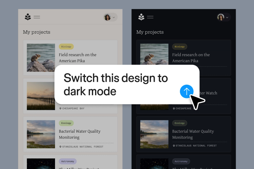 Prompt in Figma Agent to switch to dark mode