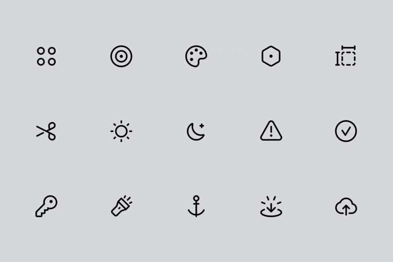 An array of 15 icons