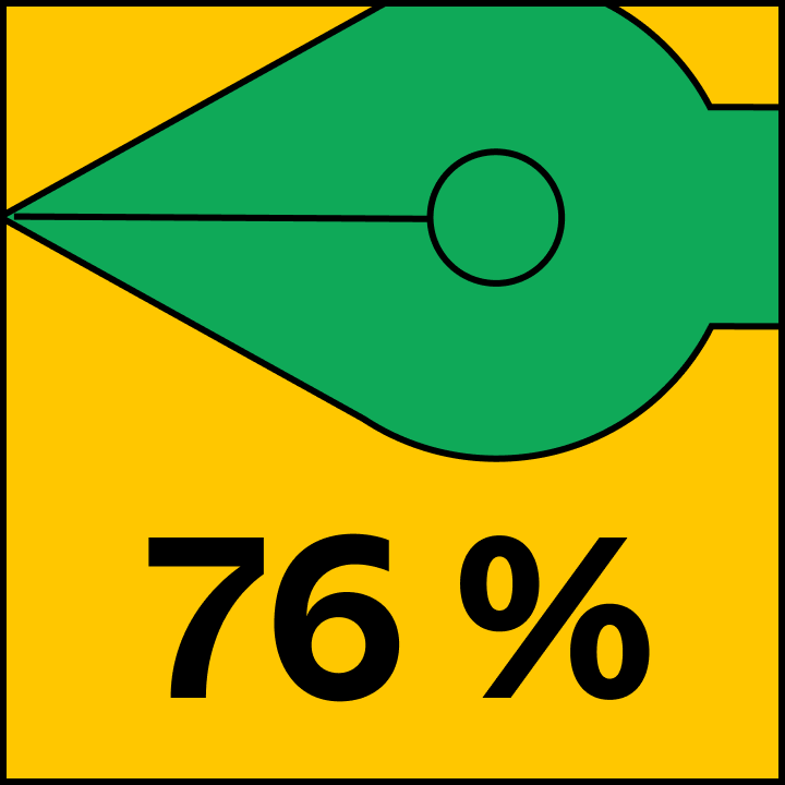Outil crayon indiquant 76 %