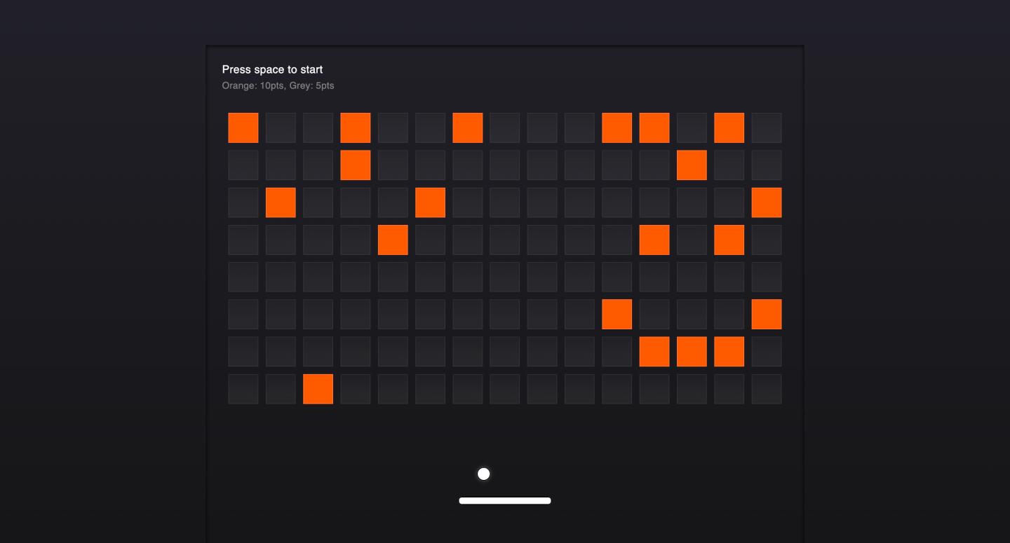Screenshot of a brick breaker game made using Figma Make.