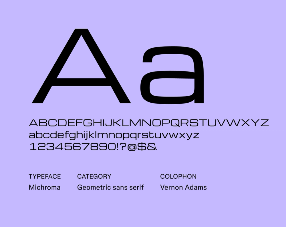 Michroma futuristic font example.