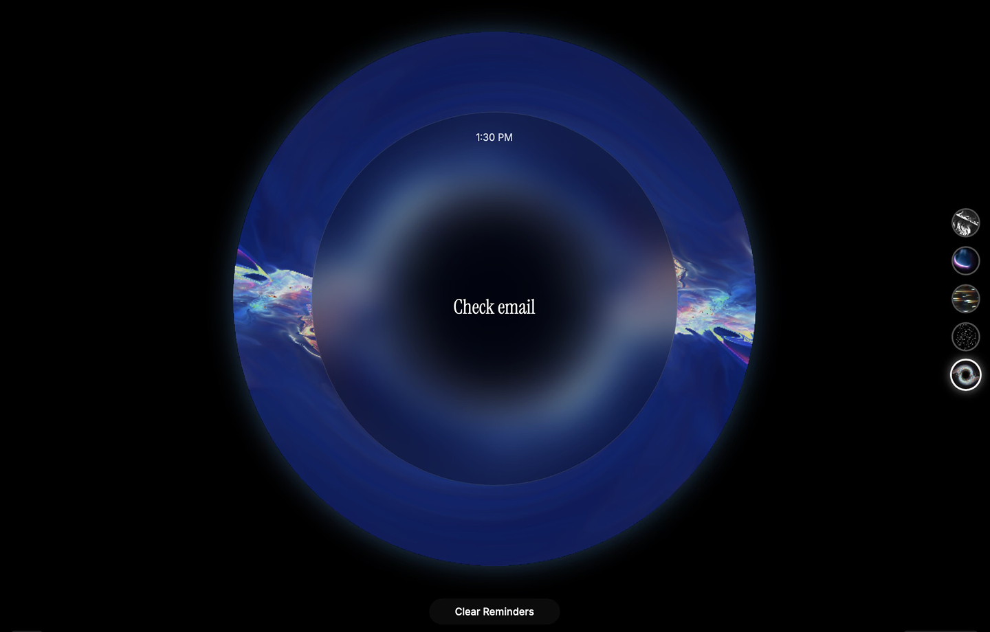 Screenshot of a shader reminder app, made with Figma Make.