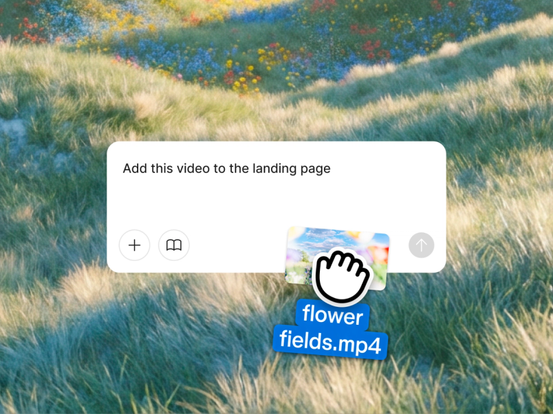 A prompt interface in Figma Make with a video file being dragged in as an attachment.