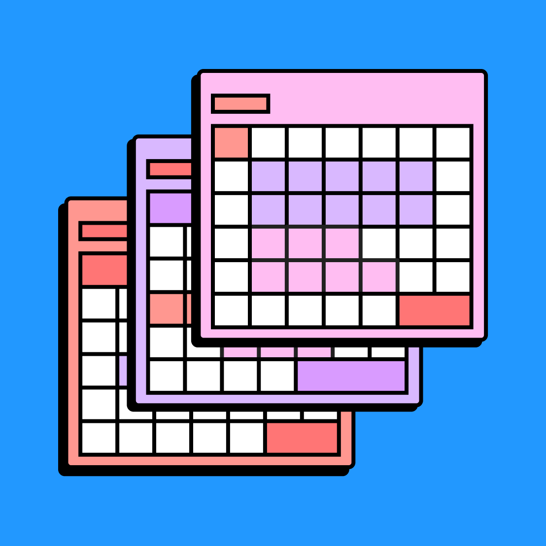 Online calendar planner template