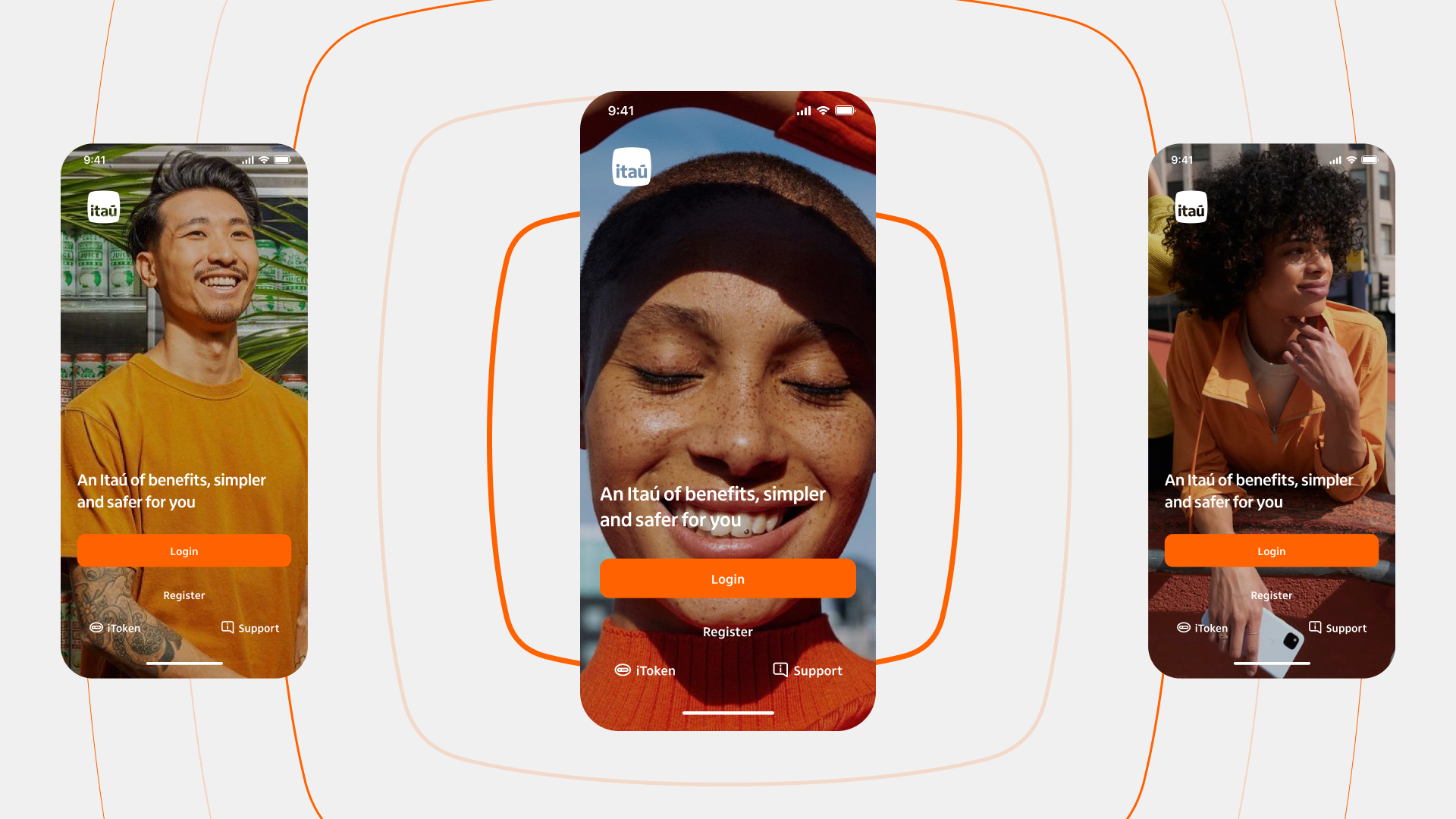 Captura de pantalla de la interfaz de inicio de sesión de la app de Itaú