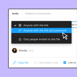 Figma interface of a user setting permissions