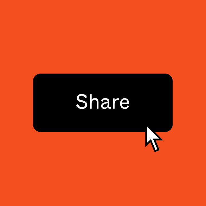 Cursor hovering over a share button