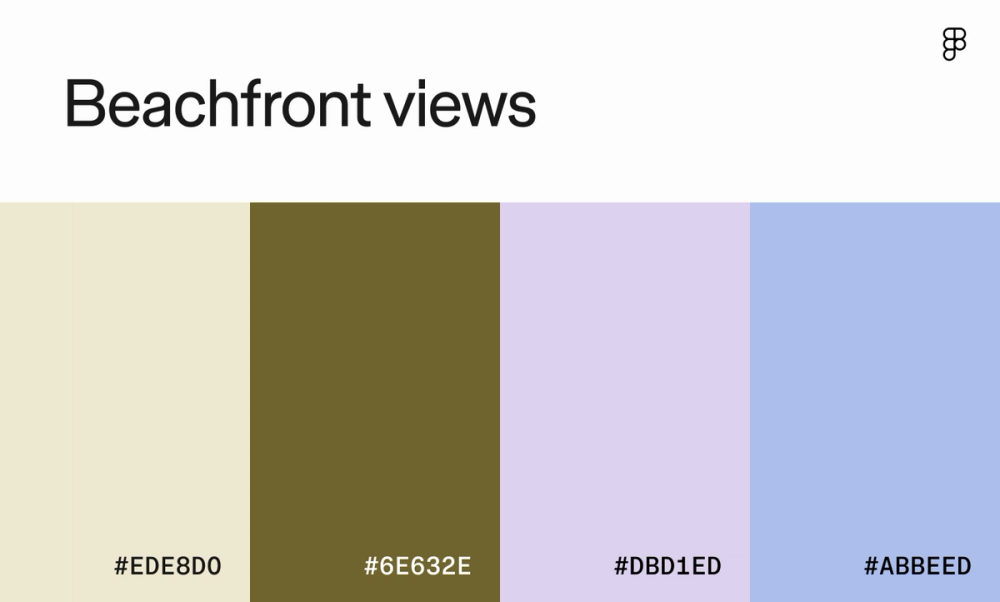 Beachfront views color palette