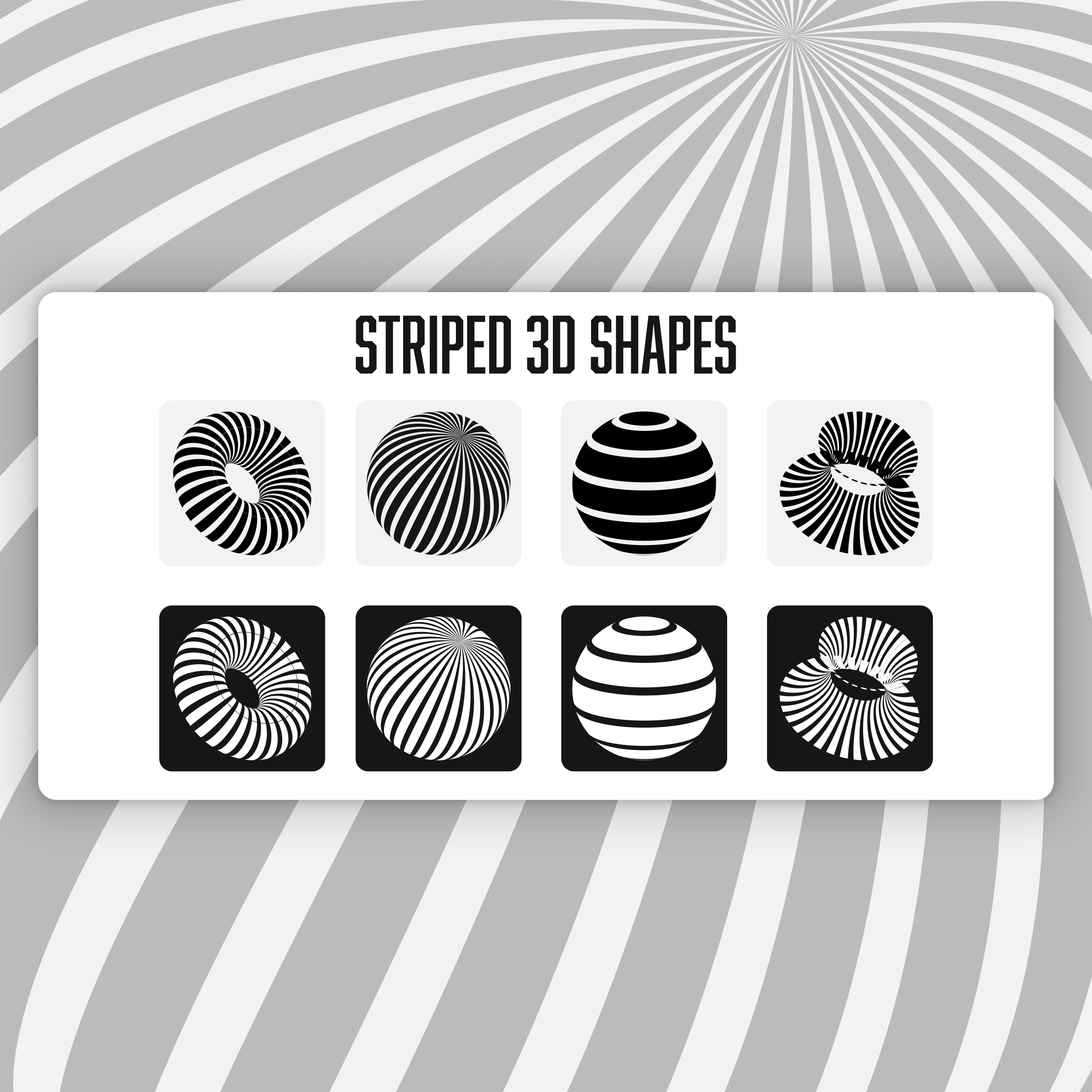 Striped 3D Shapes