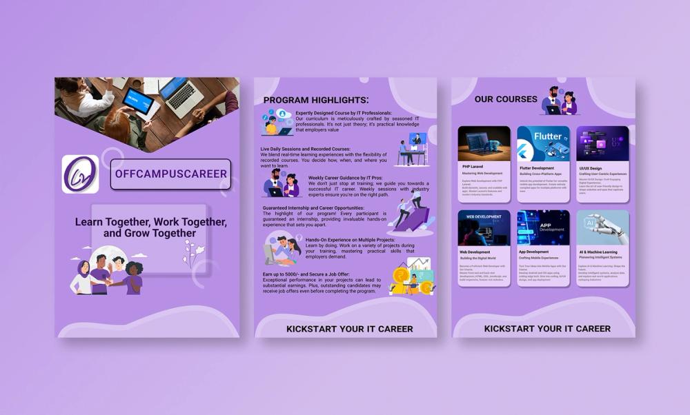 Screenshot of educational courses brochure