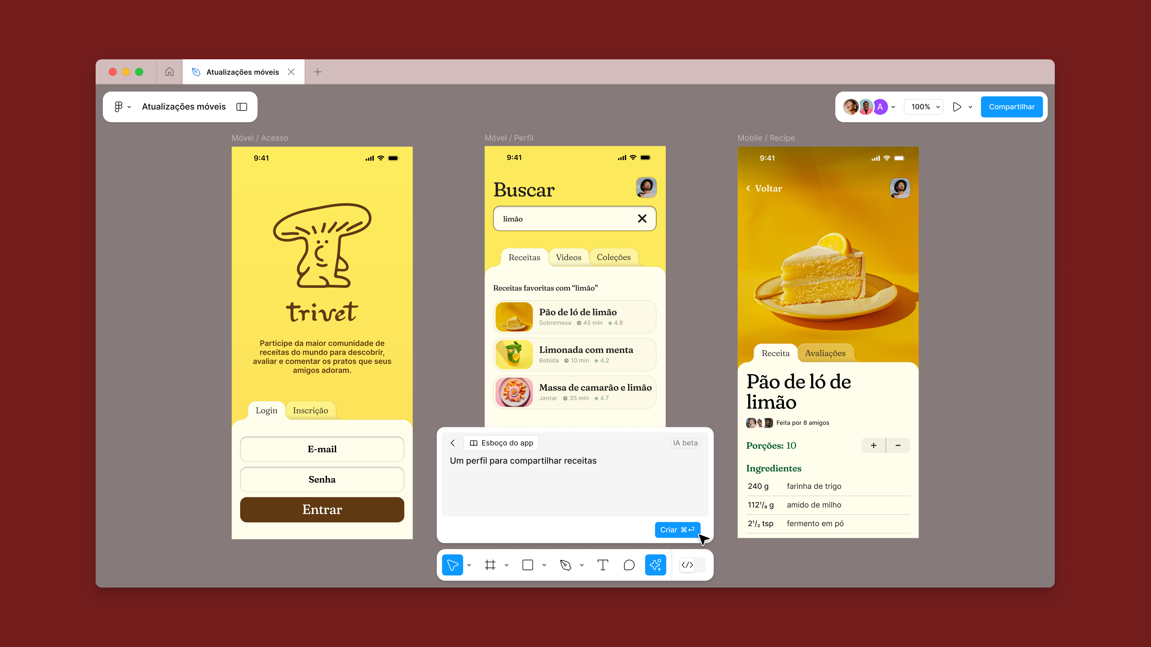 A screen showing how to create first drafts with AI in Figma
