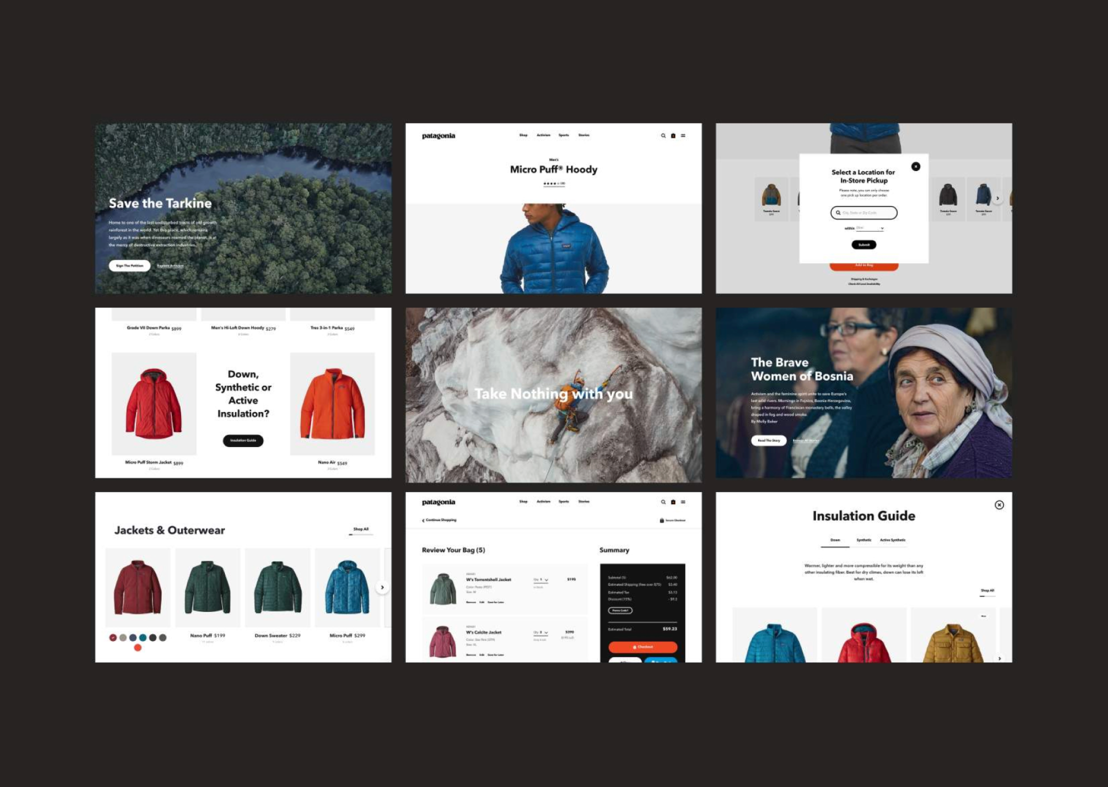 Overview of Patagonia digital product and the various intersections between commerce, storytelling and activism.