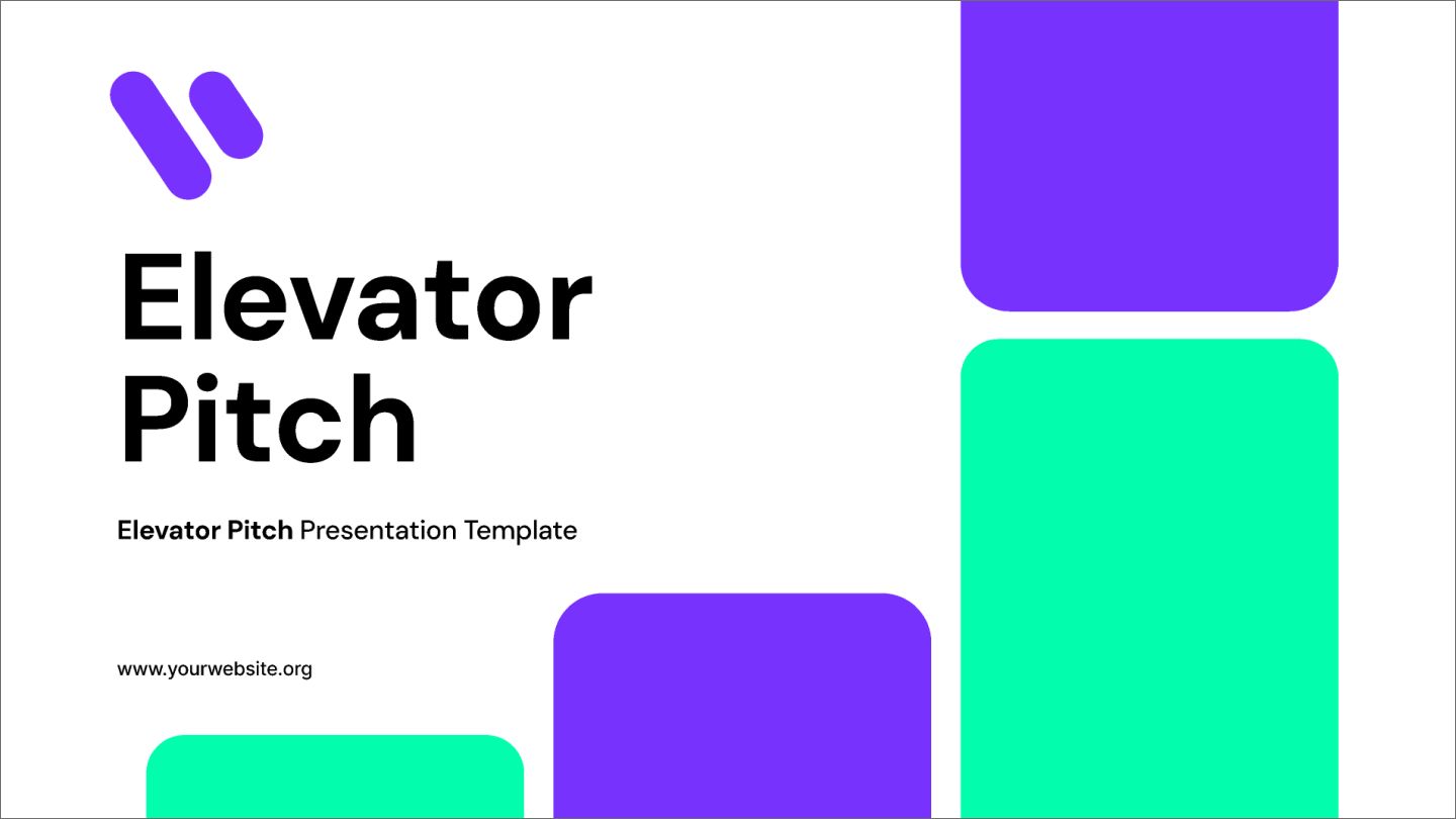 A modern elevator pitch deck.
